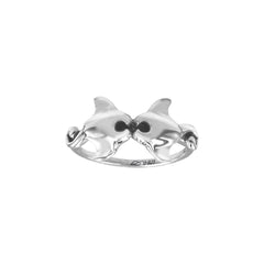Double Manta Rays Sterling Silver Ring by DiveSilver