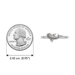 Aboriginal Whale Shark Small Sterling Silver Ring by DiveSilver
