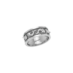 Whale Shark Enamel Sterling Silver Band Ring