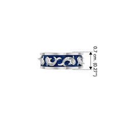 Whale Shark Enamel Sterling Silver Band Ring