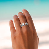 Dancing Manta Ray Sterling SIlver band Ring TRI2557