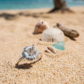 Hibiscus Flower Sterling Silver Ring TRI2608