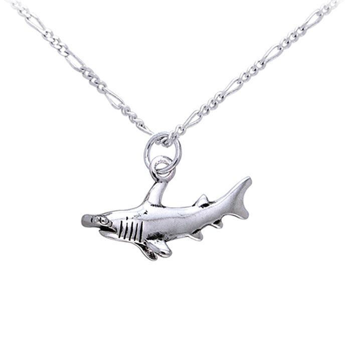 Hammerhead Shark Silver Pendant with Chain TSE057 - DiveSilver Jewelry