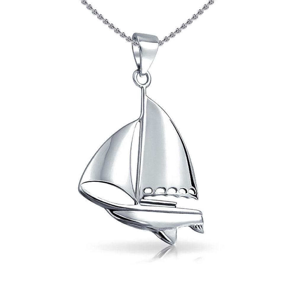 Sterling Silver Sailboat Pendant With Chain Set TSE750 - DiveSilver Jewelry
