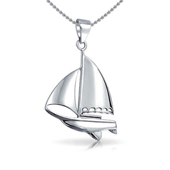 Sterling Silver Sailboat Pendant With Chain Set TSE750 - DiveSilver Jewelry