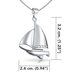 Sterling Silver Sailboat Pendant With Chain Set TSE750 - DiveSilver Jewelry
