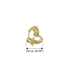 DiveSilver Double Whale Shark Heart Sterling Silver with 14K Vermeil Plate Slider Pendant VPD6308