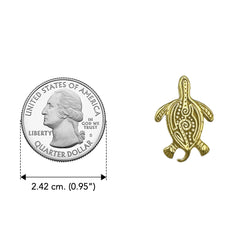 Aboriginal Turtle Sterling Silver with 14K Gold Vermeil Plate Pendant VTP2326