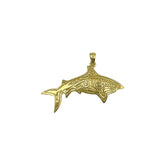 Dive into Ancient Wisdom Aboriginal Shark Sterling Silver with 14K Gold Vermeil Plate Pendant Embrace the Strength and Spirit of the Shark VTP2329
