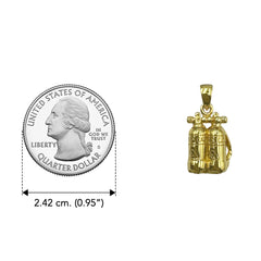 Double Dive Tanks Set Sterling Silver with 14K Gold Vermeil Plate Pendant VTP945