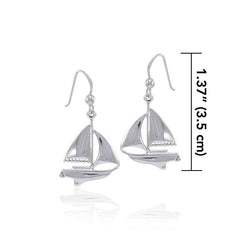 Sailboat Sterling Silver Hook Earrings