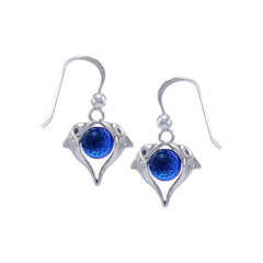 Dolphin Love Sterling Silver Hook Earring WE234 - DiveSilver Jewelry
