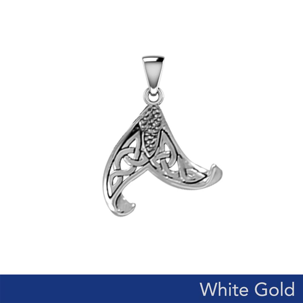 Mermaid Celtic Tail Solid White Gold Pendant WPD5473 - DiveSilver Jewelry