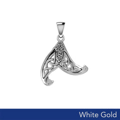 Mermaid Celtic Tail Solid White Gold Pendant WPD5473 - DiveSilver Jewelry