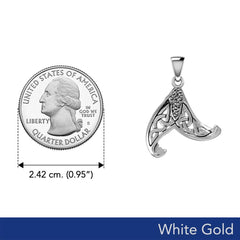 Mermaid Celtic Tail Solid White Gold Pendant WPD5473 - DiveSilver Jewelry