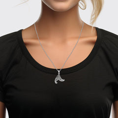 Mermaid Celtic Tail Solid White Gold Pendant WPD5473 - DiveSilver Jewelry