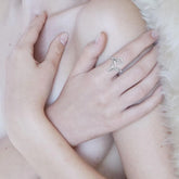 Whale Tail with Heart Solid White Gold Wrap Ring WRI2342