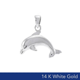 Dolphin 14K White Gold Pendant WTP1016 - DiveSilver Jewelry