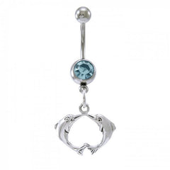 Dolphins Sterling Silver Body Jewelry BJ008 - Body Jewelrys