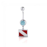 Dive Flag Sterling Silver Body Jewelry BJ009 - Body Jewelrys