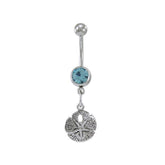 Sand Dollar Sterling Silver Body Jewelry BJ012 - Body Jewelrys