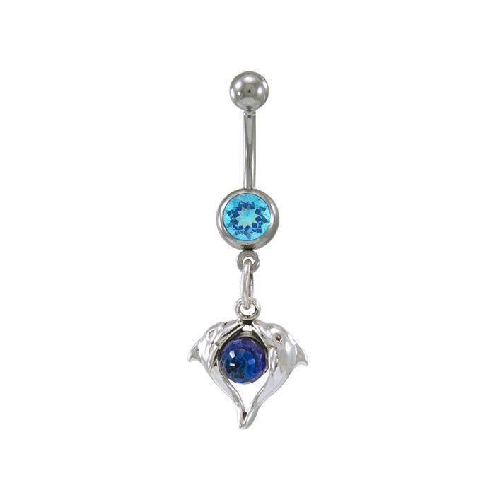 Kissing Dolphins Sterling Silver Body Jewelry BJ021 - Body Jewelrys