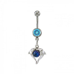 Kissing Dolphins Sterling Silver Body Jewelry BJ021 - Body Jewelrys