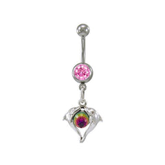 Kissing Dolphins Sterling Silver Body Jewelry BJ021 - Body Jewelrys