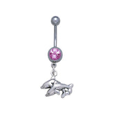 Double Dolphins Sterling Silver Body Jewelry BJ023 - Body Jewelrys