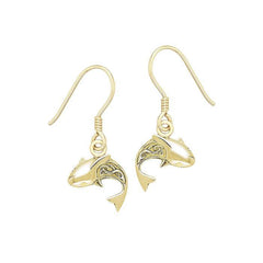Celtic Shark Solid Gold Earrings GER029 - DiveSilver Jewelry