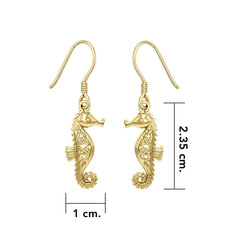 Celtic Knots Seahorse Solid Gold Earrings GER033 - DiveSilver Jewelry