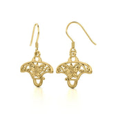 Manta ray Filigree Hook Earrings in 14k Gold GER1705 - DiveSilver Jewelry
