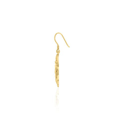 Whale Tail Filigree Hook Earrings in 14k Gold GER1712 - DiveSilver Jewelry