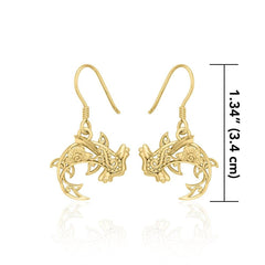 Hammerhead Shark Filigree Earrings in 14k Gold GER1713 - DiveSilver Jewelry