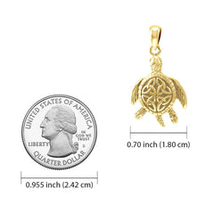 Celtic Sea Turtle 14K Yellow Gold Pendant - DiveSilver Jewelry