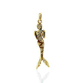 Mermaid Sterling Solid Gold Pendant with Gemstone Tail GPD3625 - DiveSilver Jewelry