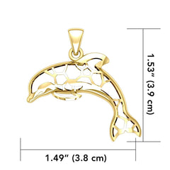 Window to Universe Dolphin Solid Gold Pendant GPD5046 - DiveSilver Jewelry