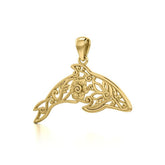 Dolphin Filigree Pendant in 14k Gold GPD5136 - DiveSilver Jewelry