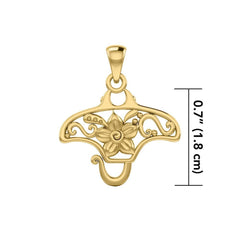 Manta ray Filigree Pendant in 14k Gold GPD5137 - DiveSilver Jewelry