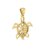 Sea Turtle Filigree Pendant in 14k Gold GPD5138 - DiveSilver Jewelry