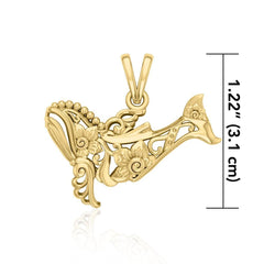 Whale Filigree Pendant in 14k Gold GPD5144 - DiveSilver Jewelry