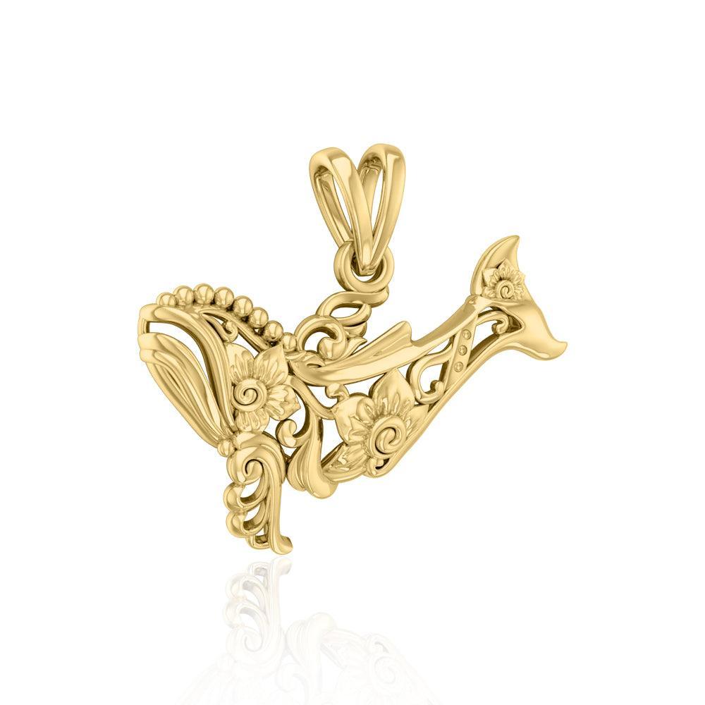 Whale Filigree Pendant in 14k Gold GPD5144 - DiveSilver Jewelry