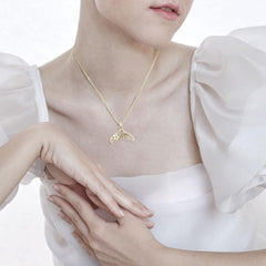 Whale Tail Filigree Pendant in 14k Gold GPD5145 Pendant