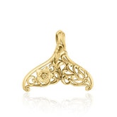 Whale Tail Filigree Pendant in 14k Gold GPD5145 - DiveSilver Jewelry