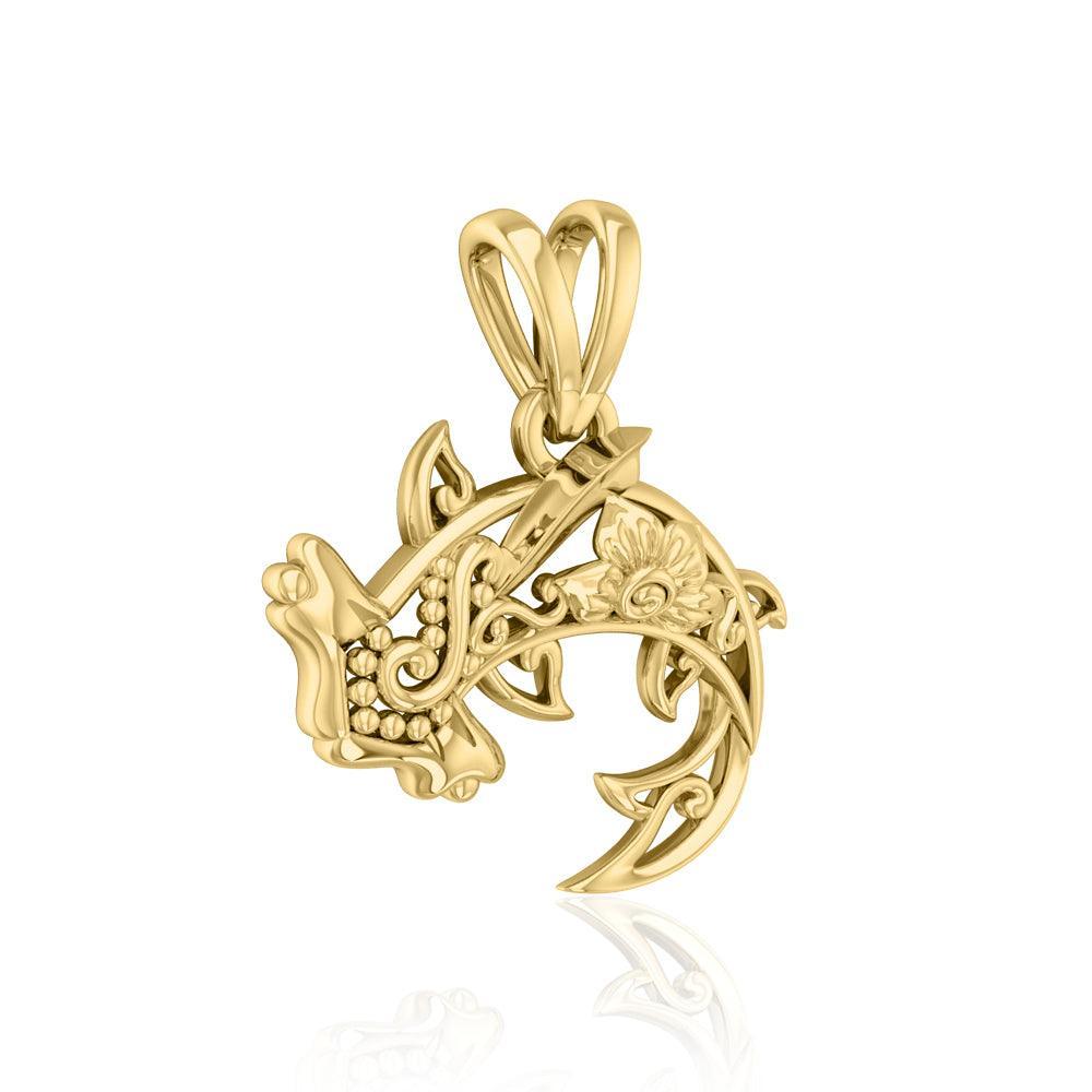 Hammerhead Shark Filigree Pendant in 14k Gold GPD5146 - DiveSilver Jewelry