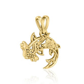Hammerhead Shark Filigree Pendant in 14k Gold GPD5146 - DiveSilver Jewelry