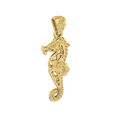 Seahorse Filigree Pendant in 14k Gold GPD5147 - DiveSilver Jewelry