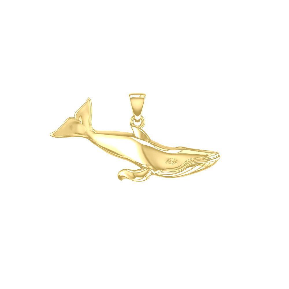 Blue Whale Sterling Solid Gold Pendant GPD5404 - DiveSilver Jewelry
