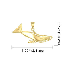 Blue Whale Sterling Solid Gold Pendant GPD5404 - DiveSilver Jewelry