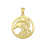 Celtic Jumping Dolphins Solid Gold Pendant GPD5700 - DiveSilver Jewelry